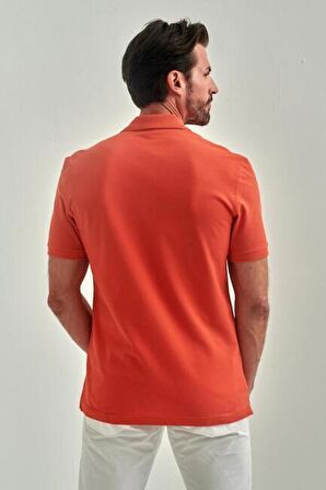 Bisse Erkek Balenli Yaka  Basic Regular Fit T-Shirt ORANJ TS22Y22013_D22