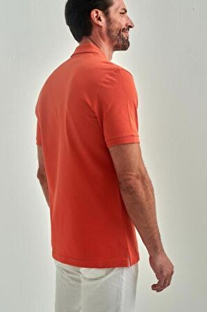 Bisse Erkek Balenli Yaka  Basic Regular Fit T-Shirt ORANJ TS22Y22013_D22