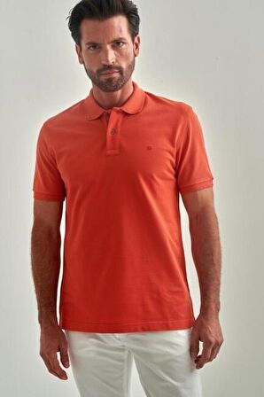 Bisse Erkek Petek Yakalı Basic Regular Fit T-Shirt ORANJ TS22Y22014_D22