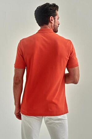 Bisse Erkek Petek Yakalı Basic Regular Fit T-Shirt ORANJ TS22Y22014_D22