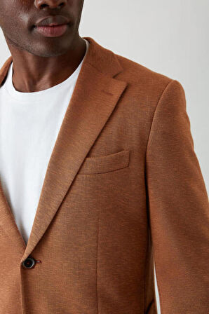 Bisse Erkek 2 Düğme Çift Yırtmaçlı Mono Yaka Ceket KIREMIT PCK22K22123_D26