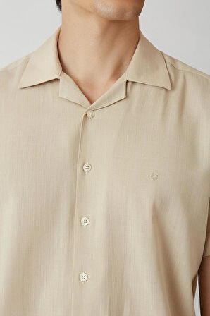 Bisse Erkek Regular Fit Kısa Kollu Gömlek BEJ