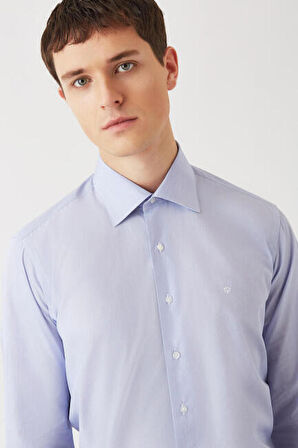 Bisse Erkek Regular Fit Uzun Kollu Klasik Gömlek MAVİ GM22K222036_D35