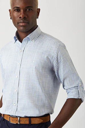 Bisse Erkek Regular Fit Uzun Kollu Spor Gömlek MAVİ GM22K222027_K35