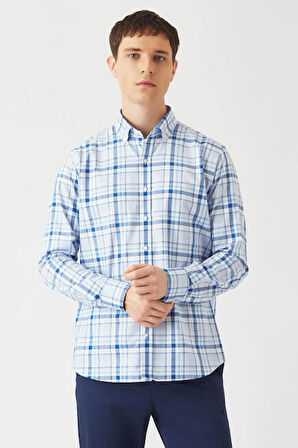 Bisse Erkek Regular Fit Uzun Kollu Spor Gömlek MAVİ GM22K222001_K35