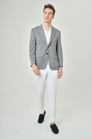 Bisse Mono Yaka Çift Yırtmaçlı Gri Erkek Ceket PCK22K22223_D55