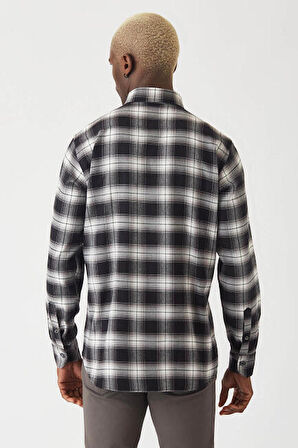 Bisse Erkek Regular Fit Uzun Kollu Flanel Gömlek SIYAH GM22K222083_E99
