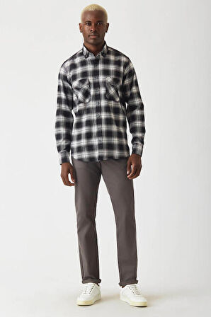 Bisse Erkek Regular Fit Uzun Kollu Flanel Gömlek SIYAH GM22K222083_E99
