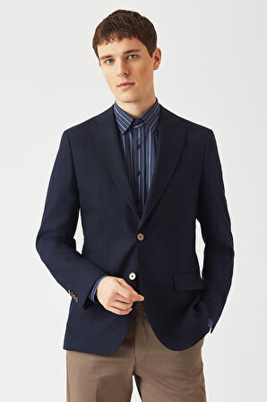 Bisse Slim Fit Mono Yaka 2 Düğmeli Siyah Erkek Ceket PCK22K22226_D99