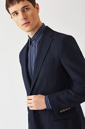 Bisse Slim Fit Mono Yaka 2 Düğmeli Siyah Erkek Ceket PCK22K22226_D99
