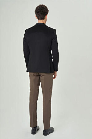 Bisse Erkek Modern Fit Mono Yaka 2 Düğmeli Çift Yırtmaçlı Ceket SIYAH PCK22K22240_D99