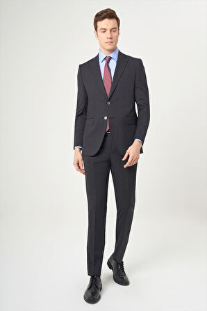 Bisse Erkek Modern Fit Mono Yaka 2 Düğme Çift Yırtmaçlı Takım Elbise Sıyah PTK22K22231_D99