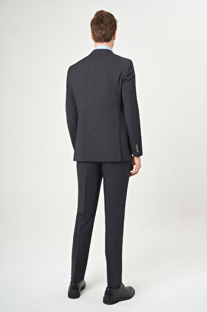 Bisse Erkek Modern Fit Mono Yaka 2 Düğme Çift Yırtmaçlı Takım Elbise Sıyah PTK22K22231_D99