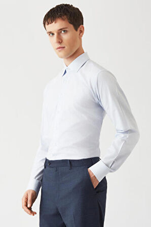 Bisse Erkek Regular Fit Uzun Kollu Klasik Gömlek MAVİ GM22K222130_D35