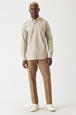 Bisse Erkek Regular Fit Uzun Kollu Spor Gömlek KAHVE GM22K222107_D11