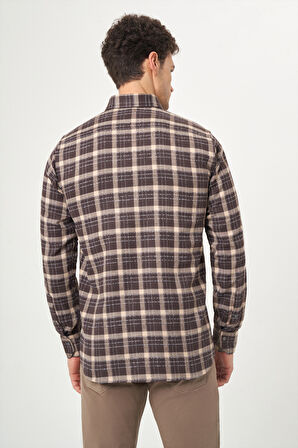 Bisse Regular Fit Kahve Flanel Erkek Gömlek GM22K222100_D11