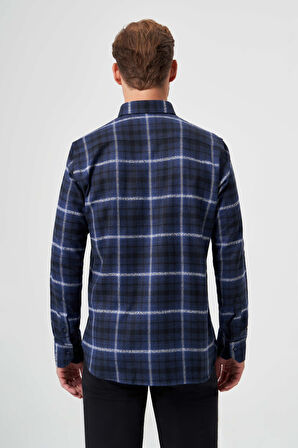 Bisse Regular Fit Lacivert Flanel Erkek Gömlek GM22K222101_D39