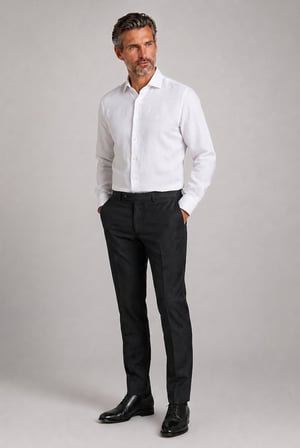 Bisse Beyaz Regular Fit Keten Yumuşak Gabardin Gömlek GM23Y231023_D01