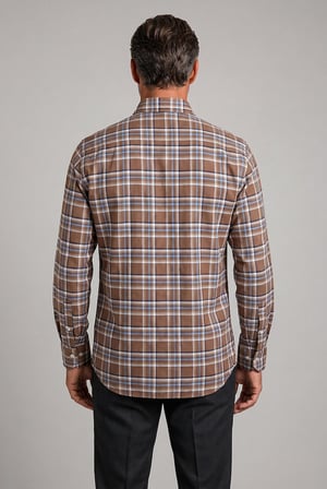 Bisse Kahverengi Regular Fit Paşa Yaka Spor Gömlek GM23Y231026_D11
