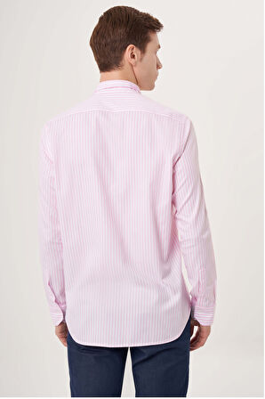 Bisse Regular Fit Paşa Yaka Pembe Spor Erkek Gömlek GM23Y231040_D29
