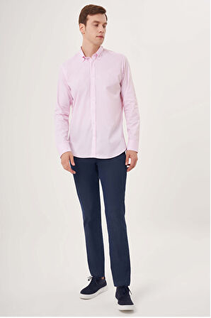 Bisse Regular Fit Paşa Yaka Pembe Spor Erkek Gömlek GM23Y231040_D29