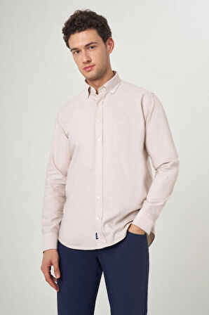 Bisse Regular Fit Bej Spor Erkek Gömlek GM22K222094_D07