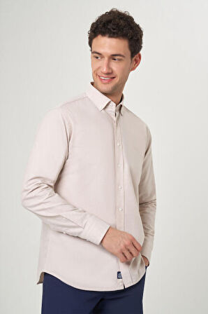 Bisse Regular Fit Bej Spor Erkek Gömlek GM22K222094_D07