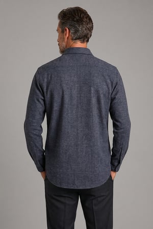 Bisse Lacivert Regular Fit Pamuk Ceket Yaka Gömlek GM22K222095_D39