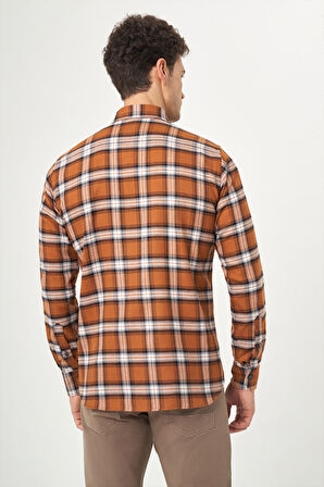 Bisse Regular Fit Kahve Flanel Erkek Gömlek GM22K222102_D11