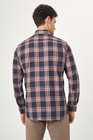 Bisse Regular Fit Ekoseli Kahve Spor Erkek Gömlek GM22K222109_D11