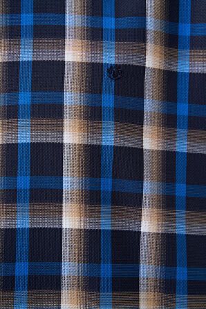 Bisse Regular Fit Ekoseli Lacivert Spor Erkek Gömlek GM22K222108_D39