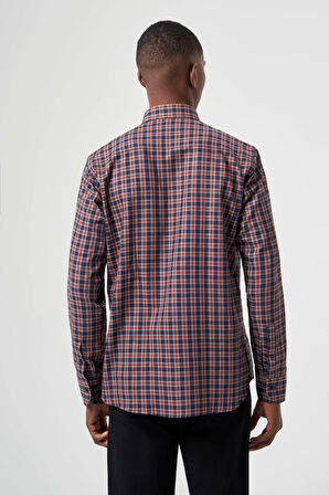 Bisse Regular Fit Ekoseli Kahve Spor Erkek Gömlek GM22K222104_D11