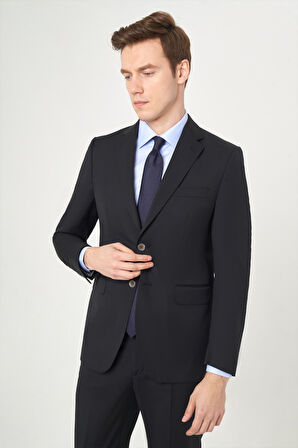 Bisse Regular Fit Siyah Düz Erkek Takım Elbise PTK22K22225_D99