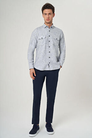 Bisse Regular Fit Mavi Flanel Erkek Gömlek GM23Y231072_D35