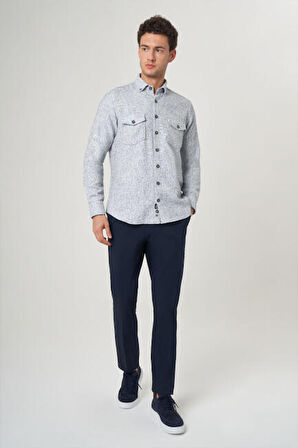 Bisse Regular Fit Mavi Flanel Erkek Gömlek GM23Y231072_D35