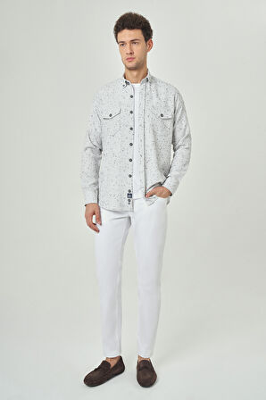 Bisse Regular Fit Paşa Yaka Lacivert Spor Erkek Gömlek GM23Y231073_D39