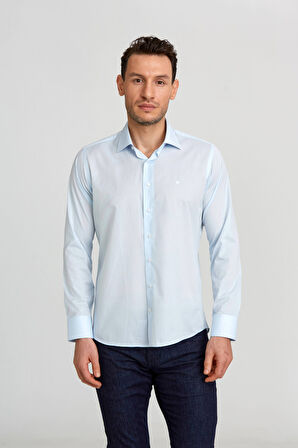 Bisse Regular Fit C Yaka Açık Mavi Erkek Gömlek GM23Y231078_D33