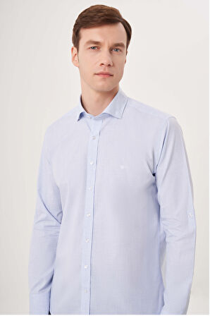Bisse Regular Fit Kol İçi Apoletli Açık Mavi Erkek Gömlek GM23Y231096_D33