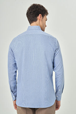 Bisse Regular Fit Spor Mavi Erkek Gömlek GM23Y231117_D35