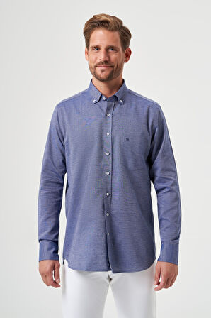 Bisse Regular Fit Spor Mavi Erkek Gömlek GM23Y231118_D39