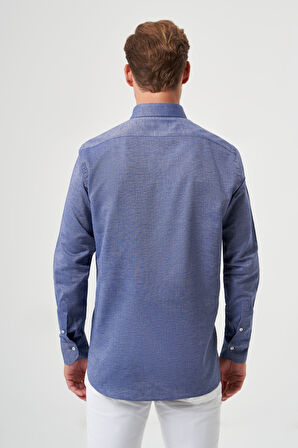 Bisse Regular Fit Spor Mavi Erkek Gömlek GM23Y231118_D39