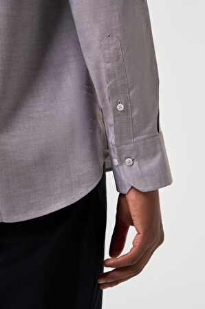 Bisse Regular Fit Paşa Yaka Kol İçi Apoletli Kahve Erkek Gömlek GM23Y231146_D11