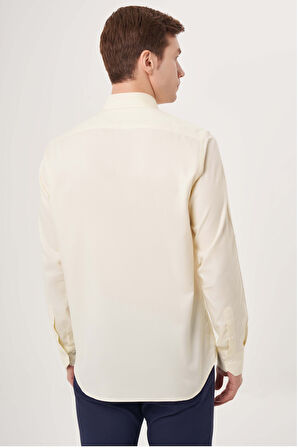 Bisse Regular Fit Paşa Yaka Kol İçi Apoletli Sarı Erkek Gömlek GM23Y231146_D17