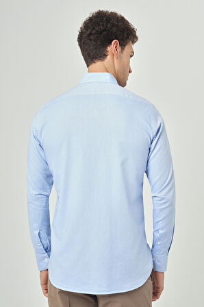 Bisse Regular Fit Uzun Kollu Paşa Yaka Kol İçi Apoletli Açık Mavi Erkek Gömlek GM23Y231146_D33