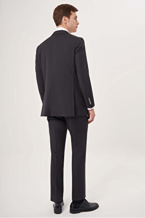 Bisse Comfort Fit Mono Yaka Drop 6 Çift Yırtmaçlı Antrasit Erkek Takım Elbise PTK23YNOS001_D58