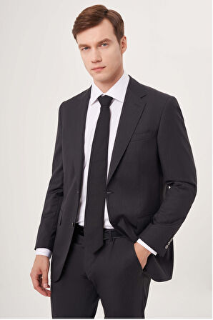 Bisse Comfort Fit Mono Yaka Drop 6 Çift Yırtmaçlı Antrasit Erkek Takım Elbise PTK23YNOS001_D58