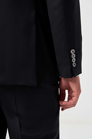 Bisse Mono Yaka Drop 4 Siyah Erkek Takım Elbise PTK23YNOS002_D99