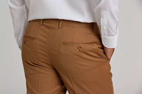 Bisse Oranj Dokuma Klasik Erkek Pantolon PPNK23YNOS001_D22