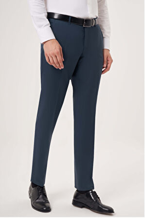 Bisse Açık Lacivert Dokuma Klasik Erkek Pantolon PPNK23YNOS001_D38