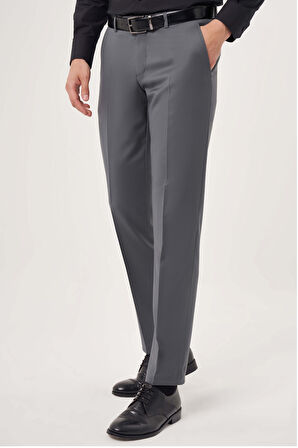 Bisse Gri Dokuma Klasik Erkek Pantolon PPNK23YNOS001_D55